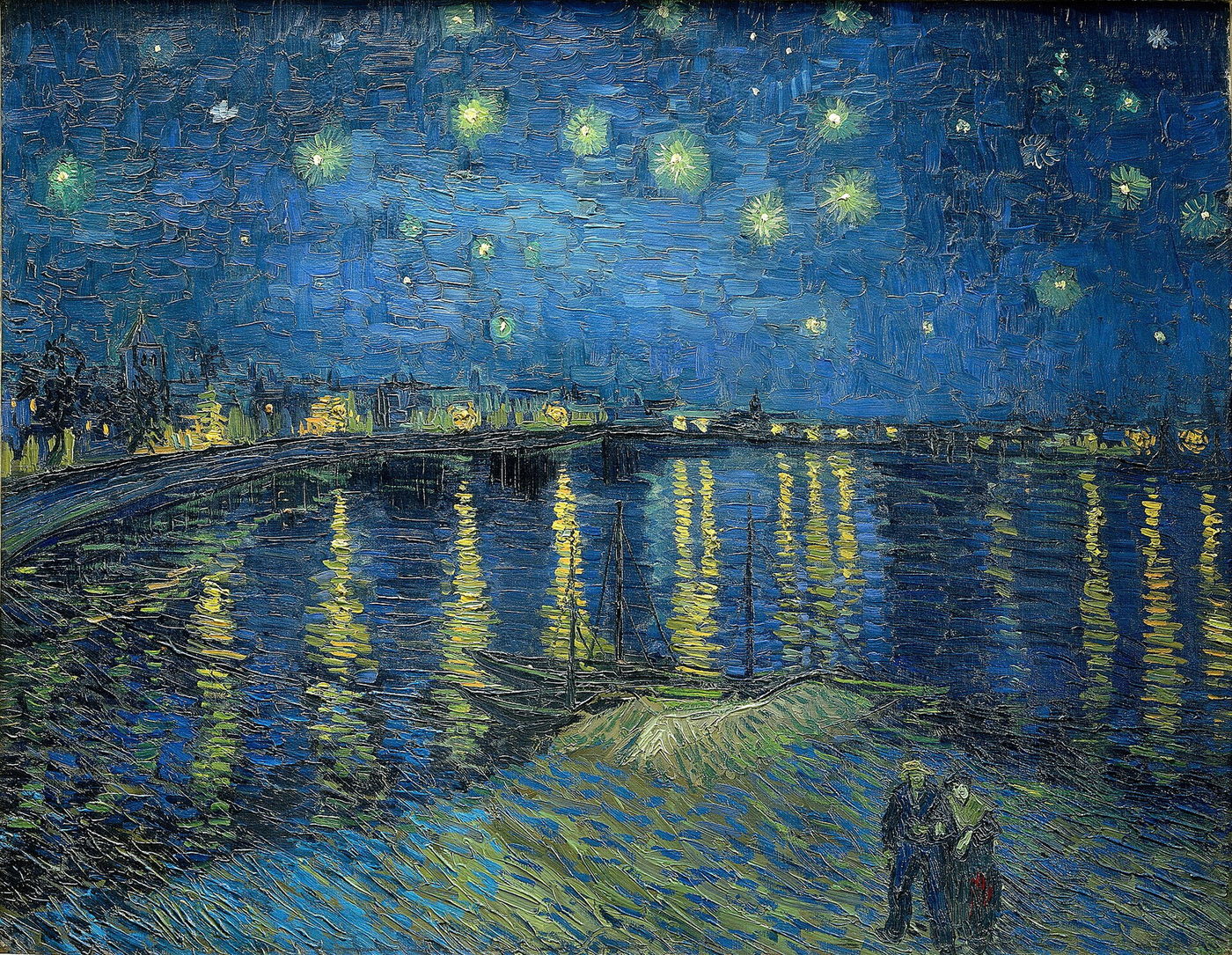 Vincent van Gogh, Starry Night Over the Rhone, public domain