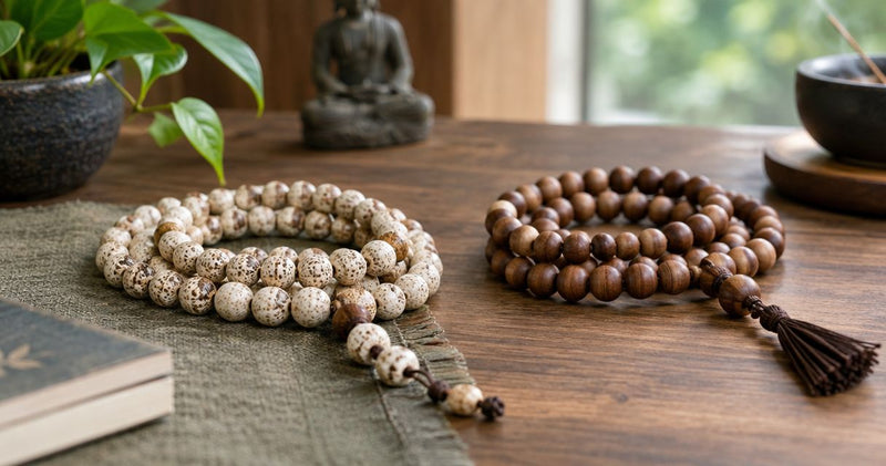 Bodhi Seed vs Wood Mala: Texture, Construction and Practice
