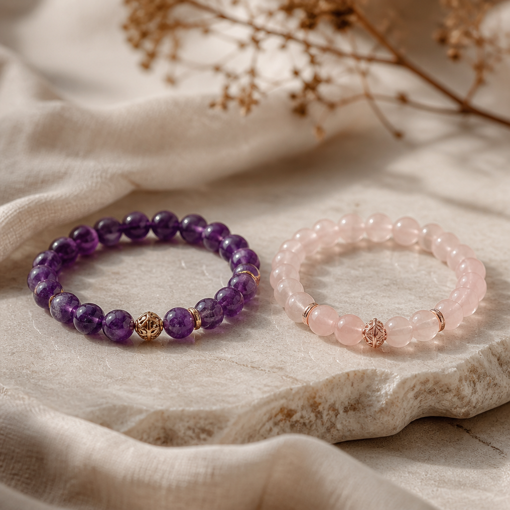 Amethyst vs Rose Quartz: Meaning, Benefits & Which to Wear — EclipticJew