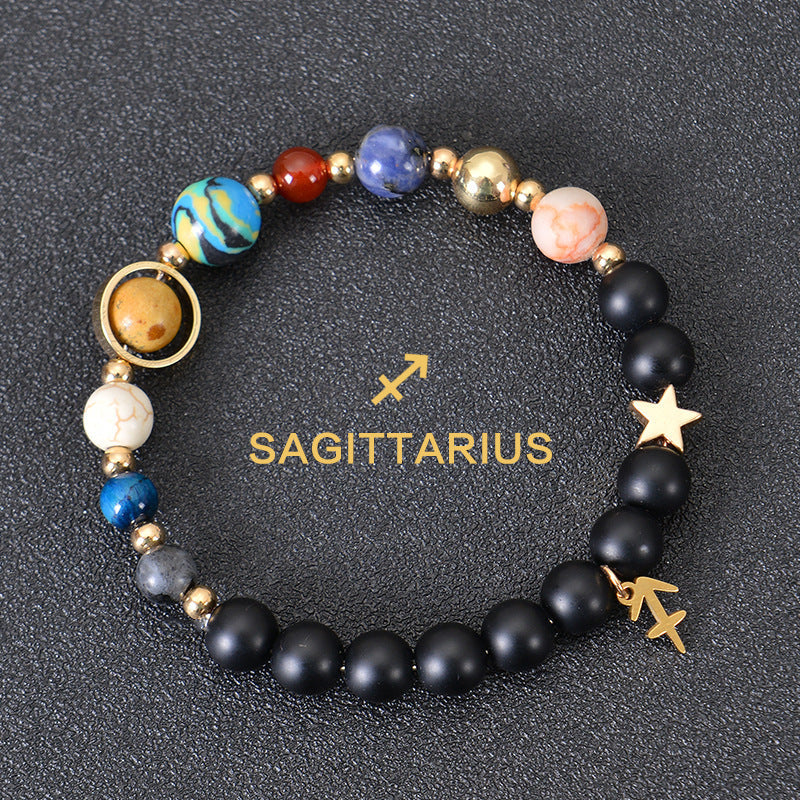 Eight Planets Twelve Constellations Bracelets Frosted Stone Beaded Bracelet EclipticJew