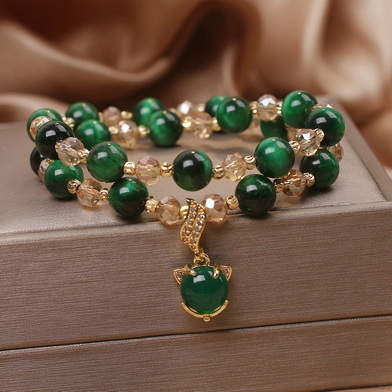 Female  Natural Color Hair Crystal Bracelet National Fashion - EclipticJew