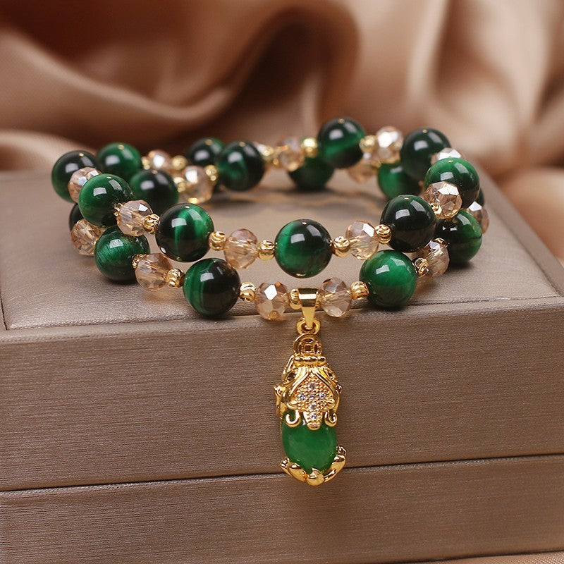 Female  Natural Color Hair Crystal Bracelet National Fashion - EclipticJew