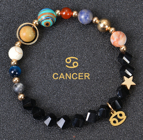 Eight Planets Twelve Constellations Bracelets Frosted Stone Beaded Bracelet EclipticJew