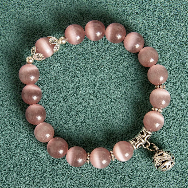 10MM Hollow Ball Korean Style Crystal Opal Beaded Bracelet - EclipticJew