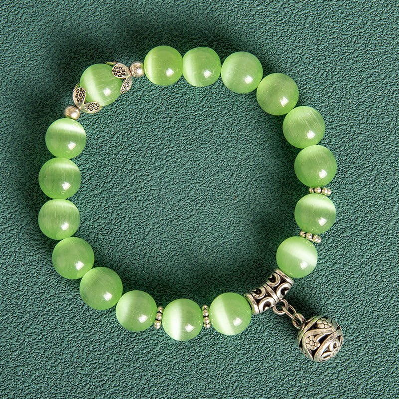 10MM Hollow Ball Korean Style Crystal Opal Beaded Bracelet - EclipticJew