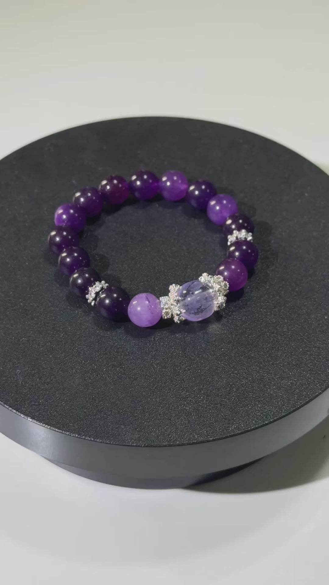 Taoist Blessed Uruguay Amethyst Bracelet, 12mm Period 9 Fire Luck