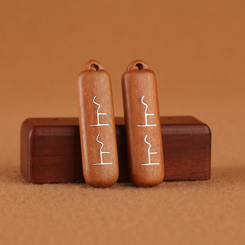 Taoist Charm – Lucky DIY Pendant in Thunderstruck Wood “Best Fortune” EclipticJew