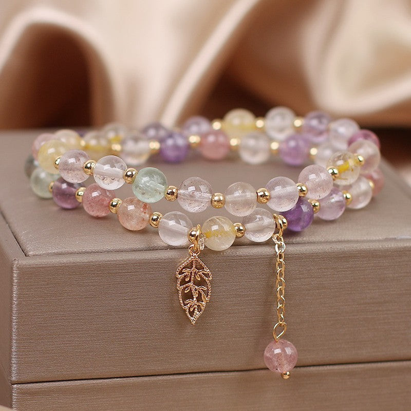 Female  Natural Color Hair Crystal Bracelet National Fashion - EclipticJew