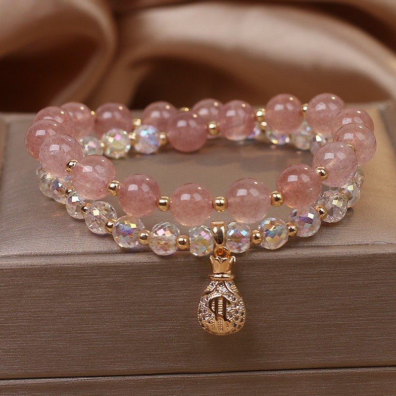 Female  Natural Color Hair Crystal Bracelet National Fashion - EclipticJew