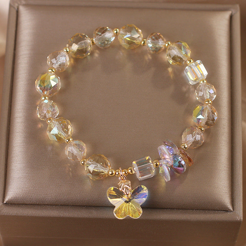 Golden Glow Citrine Butterfly Charm Bracelet - EclipticJew