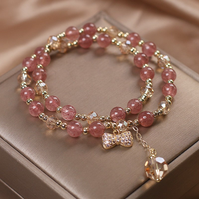 Female  Natural Color Hair Crystal Bracelet National Fashion - EclipticJew