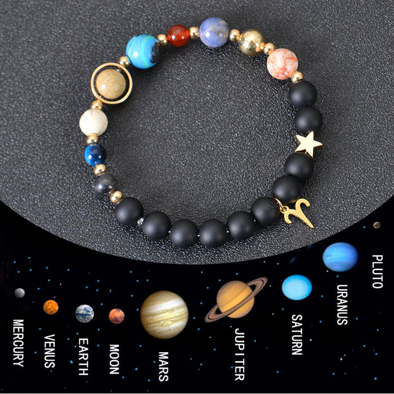 Eight Planets Twelve Constellations Bracelets Frosted Stone Beaded Bracelet EclipticJew