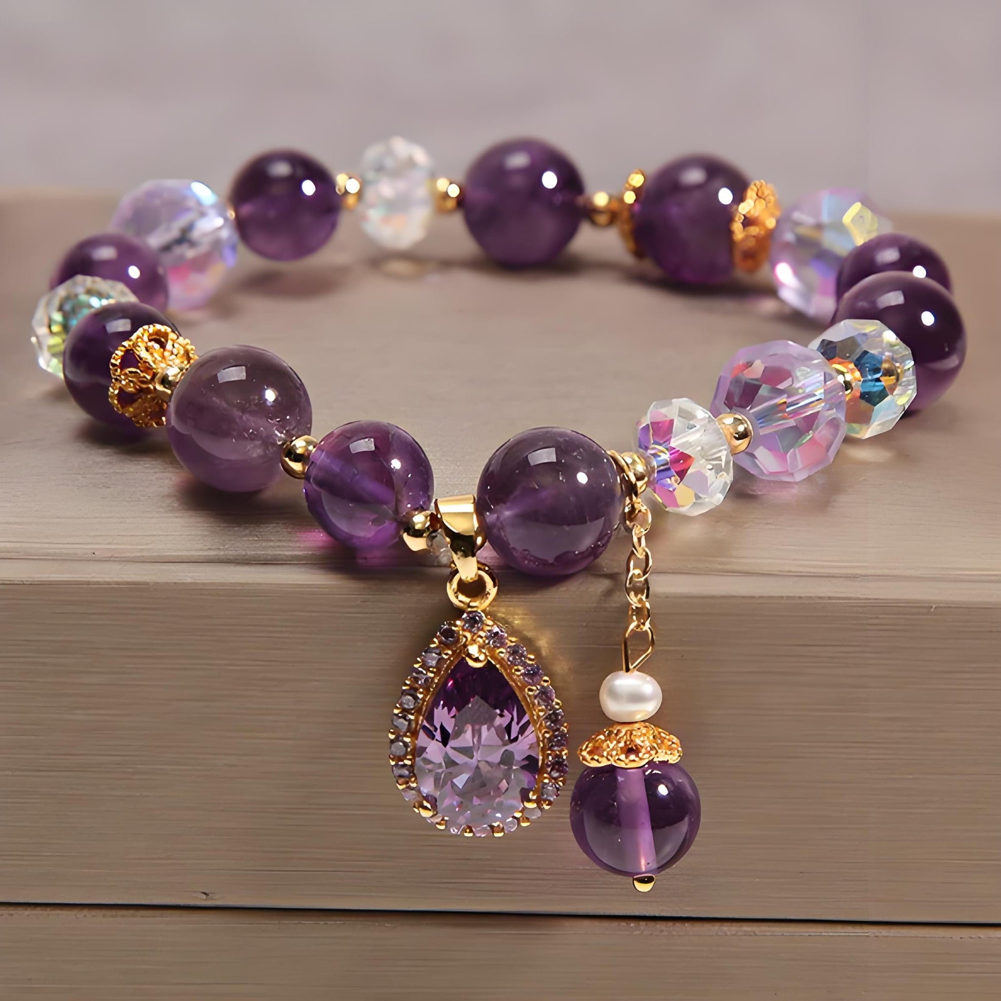 Vintage Amethyst Crystal Energy Bracelet - EclipticJew