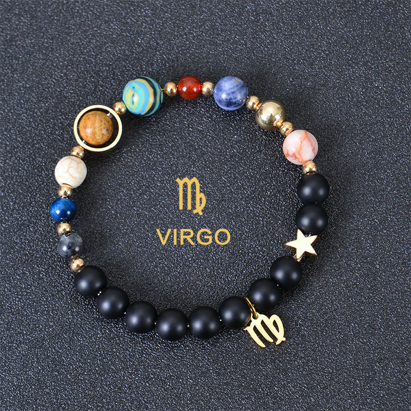 Eight Planets Twelve Constellations Bracelets Frosted Stone Beaded Bracelet EclipticJew