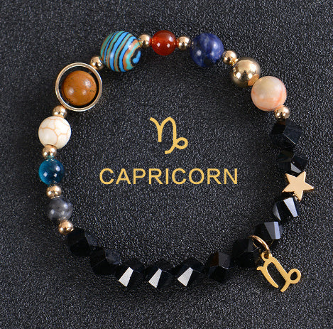 Eight Planets Twelve Constellations Bracelets Frosted Stone Beaded Bracelet EclipticJew