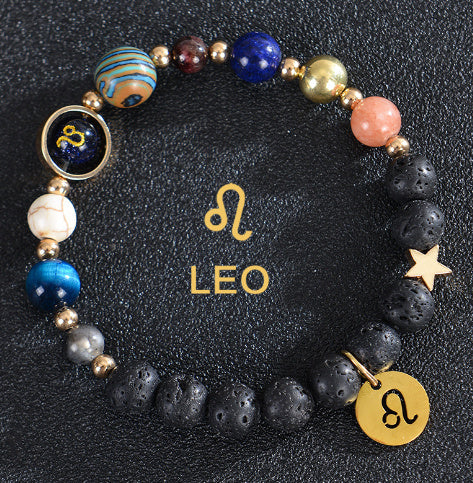 Eight Planets Twelve Constellations Bracelets Frosted Stone Beaded Bracelet EclipticJew