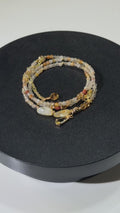 Natural Golden Rutilated Quartz Wrap Bracelet, Citrine Prosperity Jewelry