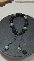Volcanic Stone Minimalist Energy Bracelet | Black Lava & Marble Beads