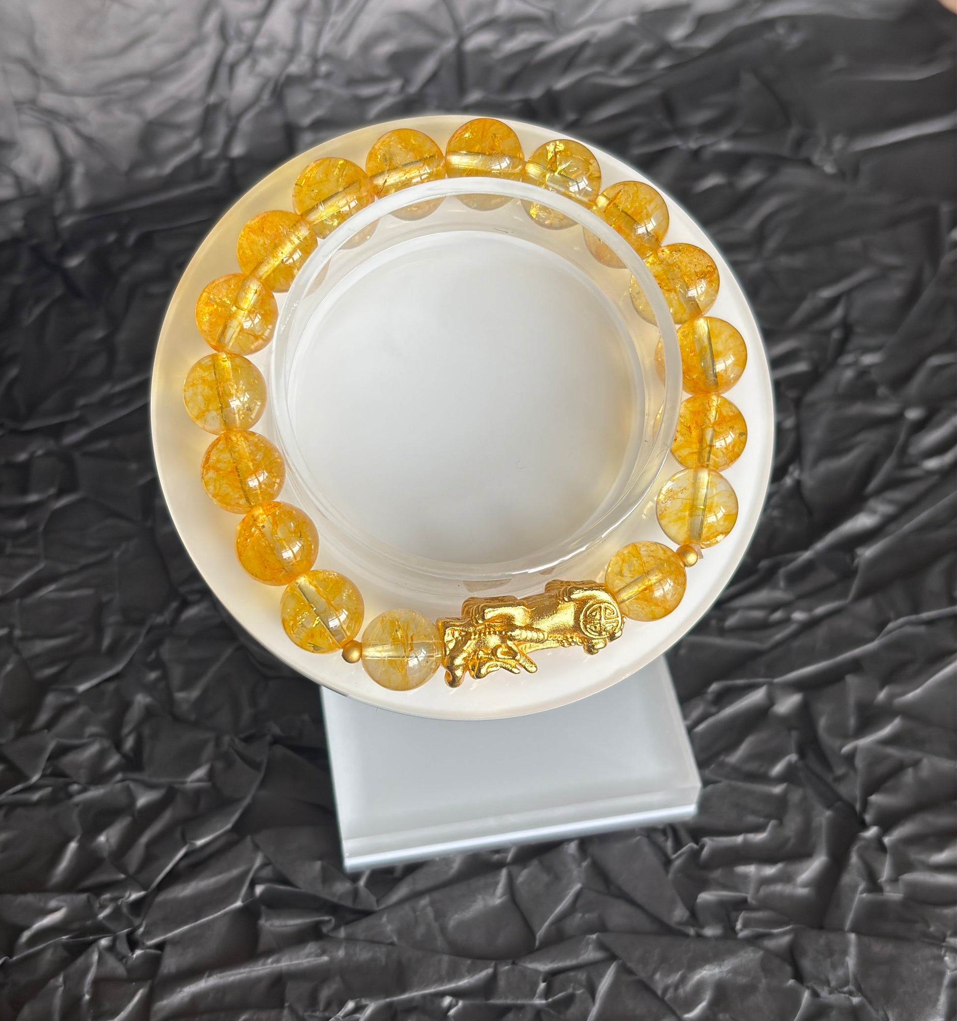 Natural Citrine Citrine Bracelet Pixiu Crystal Bracelet EclipticJew