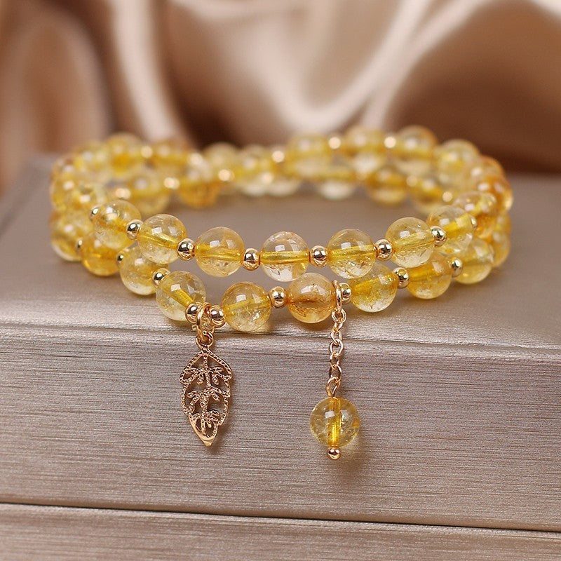 Female  Natural Color Hair Crystal Bracelet National Fashion - EclipticJew