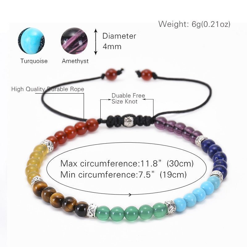 Adjustable Chakra Energy Beaded Bracelet - Harmonize Mind & Body - EclipticJew
