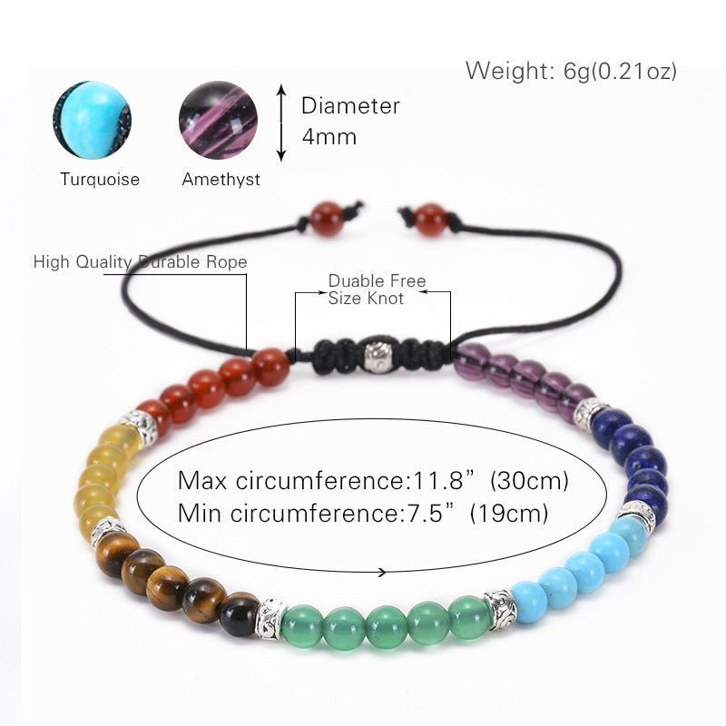 Adjustable Chakra Energy Beaded Bracelet - Harmonize Mind & Body - EclipticJew