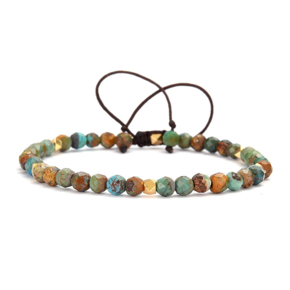 African Turquoise bracelet stone Braided Bracelet - EclipticJew