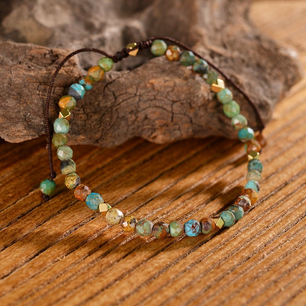African Turquoise Stone Braided Bracelet