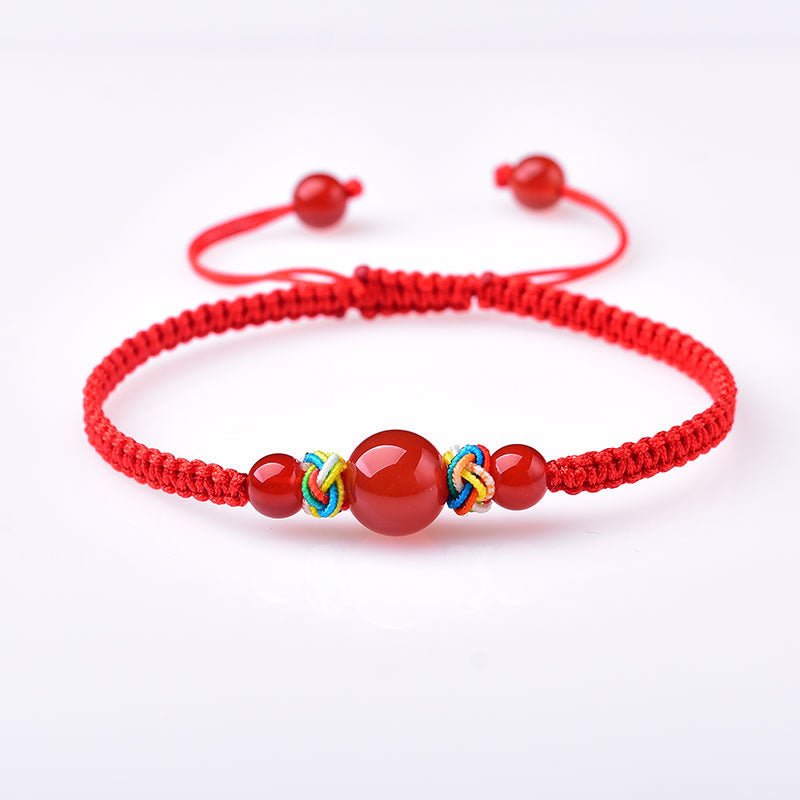 Agate Couple Jewelry Beaded Bracelet Red String - EclipticJewred string