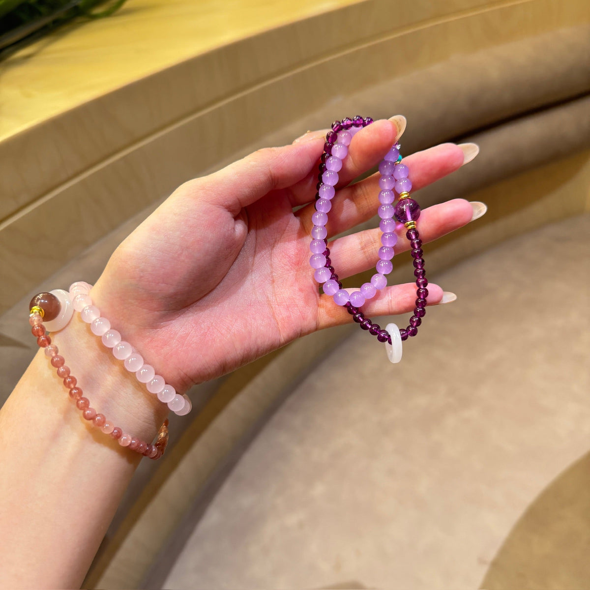 Amethyst Luck Bracelet | Double-Layer Purple Crystal Bracelet | Success & Good Fortune Gift | Elegant Minimalist Jewelry