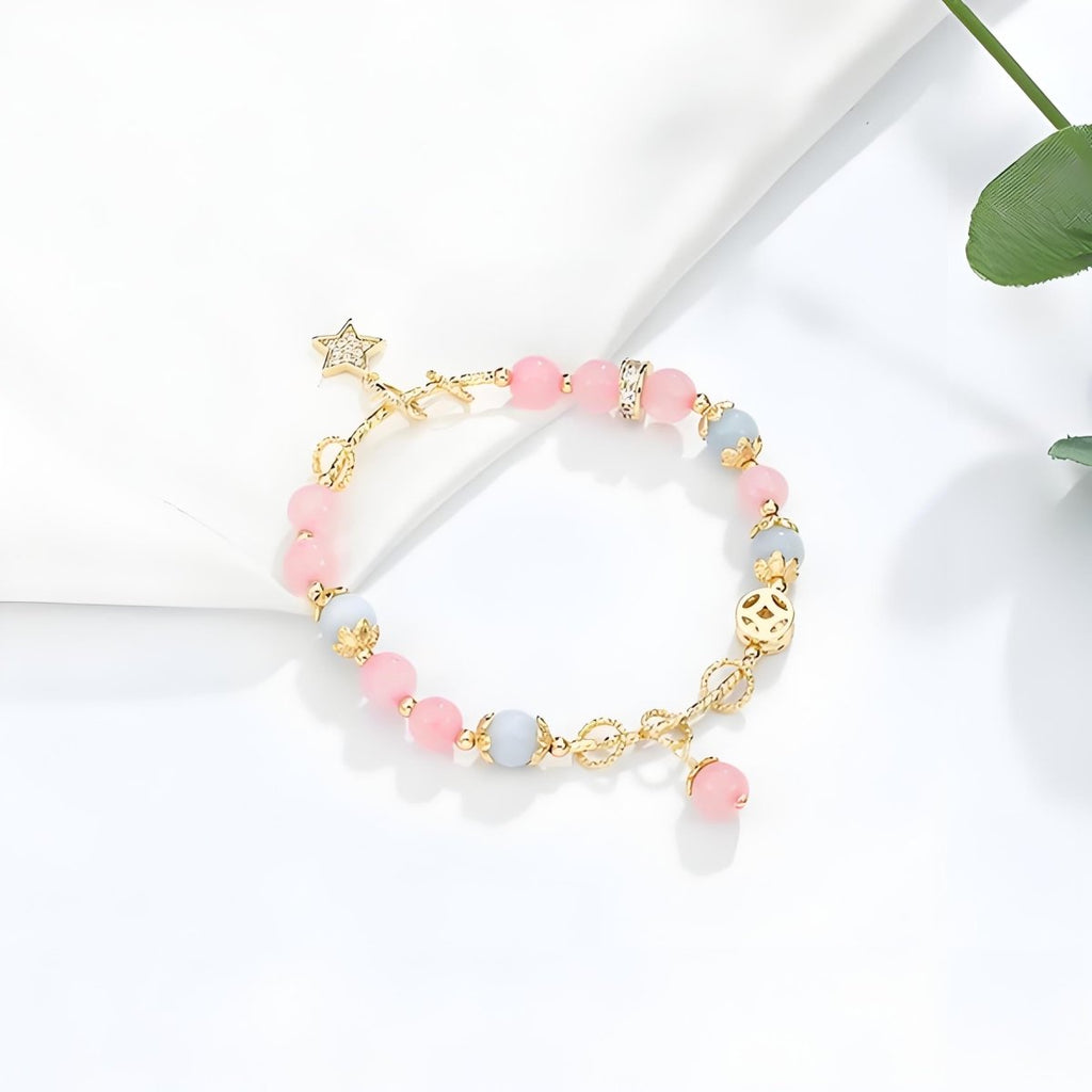 Aquamarine Star Charm Bracelet