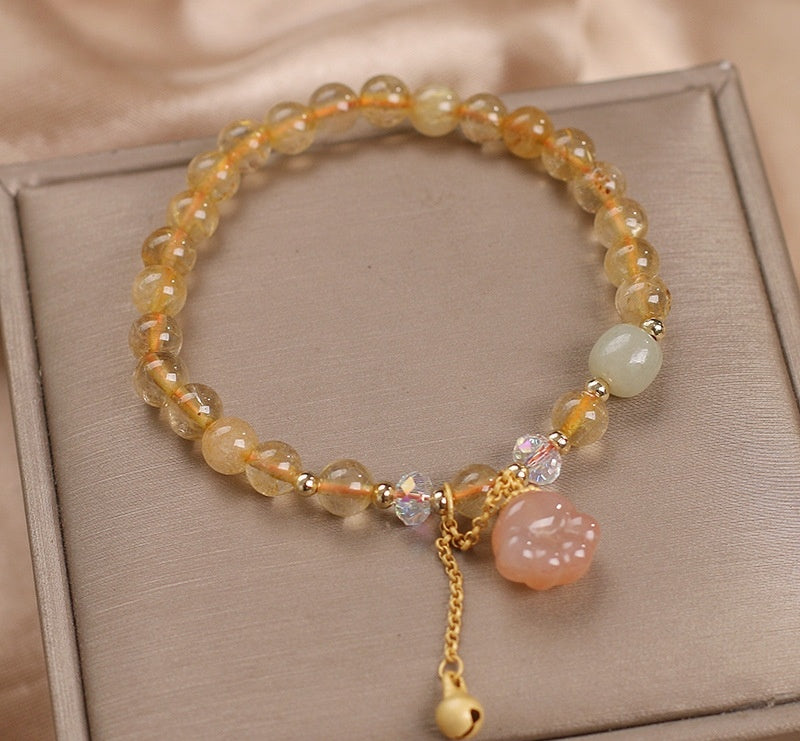 Natural Gold Rutilated Quartz Bracelet - EclipticJew