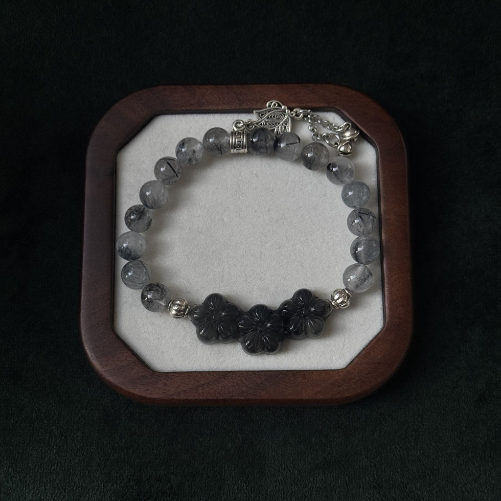 Blessed Black Rutilated Quartz Bracelet | Protection & Power Amulet