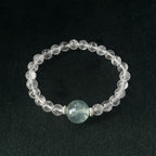 Blessed Clear Quartz & Green Fluorite Bracelet | Wisdom & Clarity Amulet