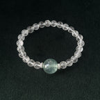 Blessed Clear Quartz & Green Fluorite Bracelet | Wisdom & Clarity Amulet