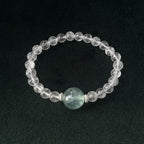 Blessed Clear Quartz & Green Fluorite Bracelet | Wisdom & Clarity Amulet