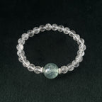 Blessed Clear Quartz & Green Fluorite Bracelet | Wisdom & Clarity Amulet