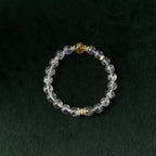 Blessed Gold Rutilated & Amethyst Bracelet | Wealth & Wisdom Amulet