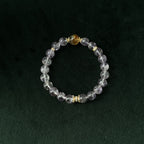 Blessed Gold Rutilated & Amethyst Bracelet | Wealth & Wisdom Amulet