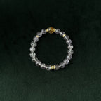 Blessed Gold Rutilated & Amethyst Bracelet | Wealth & Wisdom Amulet