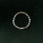 Blessed Gold Rutilated & Amethyst Bracelet | Wealth & Wisdom Amulet