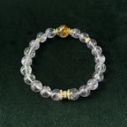 Blessed Gold Rutilated & Amethyst Bracelet | Wealth & Wisdom Amulet