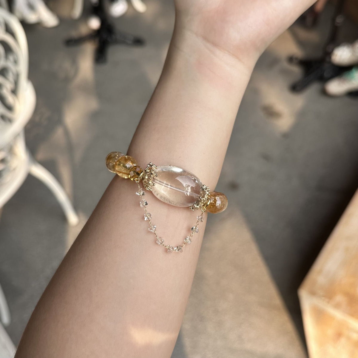 Blessed Golden Citrine Bracelet | Wealth Manifestation Butterfly Crystal Amulet