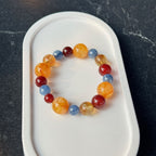 Blessed Multi-Gemstone Wealth Bracelet | Fire Quartz & Agate Amulet