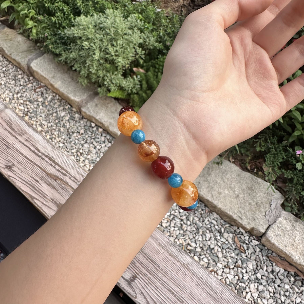 Blessed Multi-Gemstone Wealth Bracelet | Fire Quartz & Agate Amulet