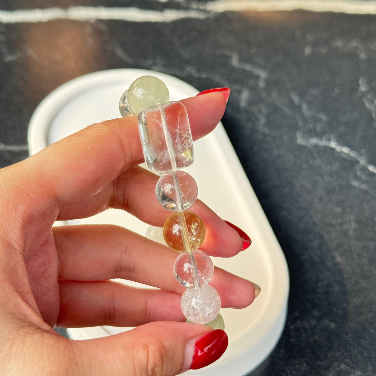 Blessed Red Fire Quartz & Smoky Quartz Bracelet | Wealth Slab & Grounding Ritual Amulet