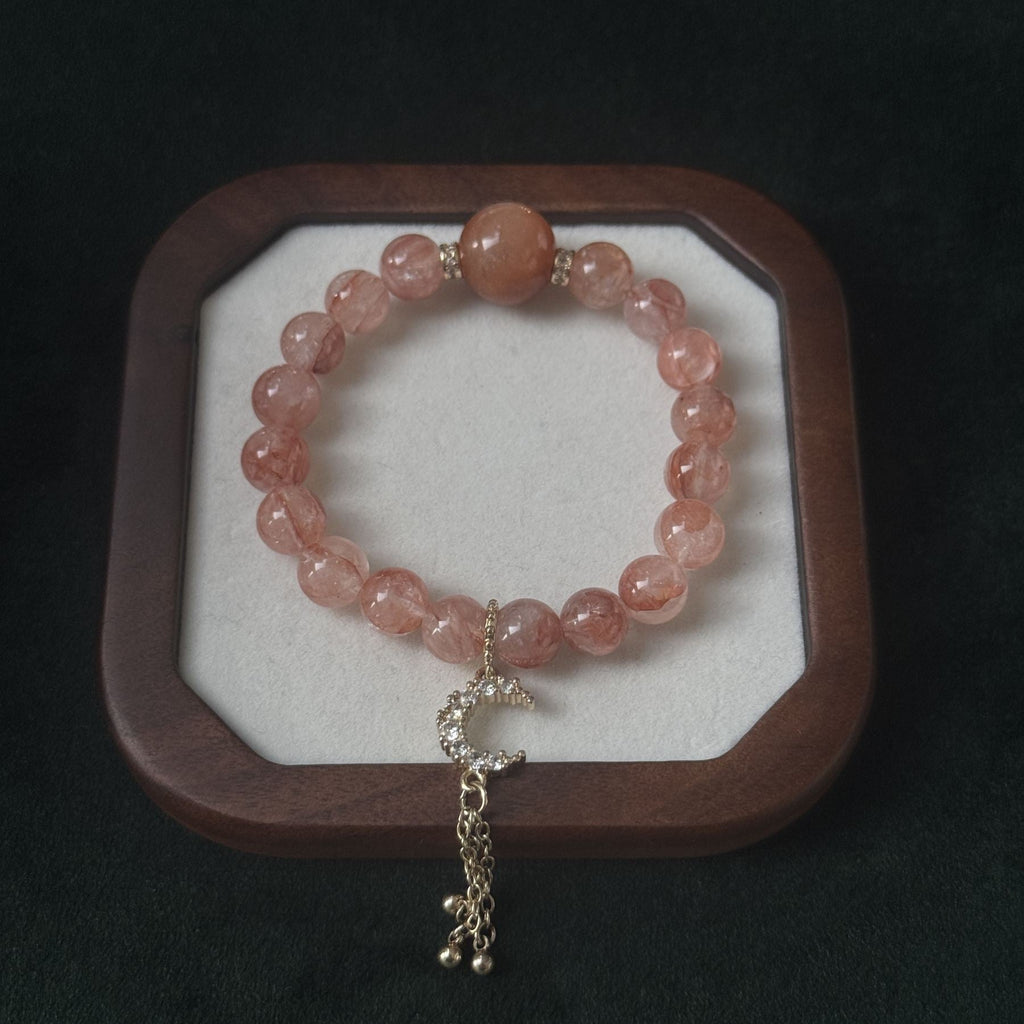 Blessed Red Jiao Hua Bracelet | Moon & Tassel Wealth Amulet
