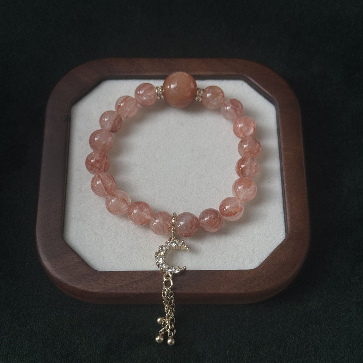 Blessed Red Jiao Hua Bracelet | Moon & Tassel Wealth Amulet