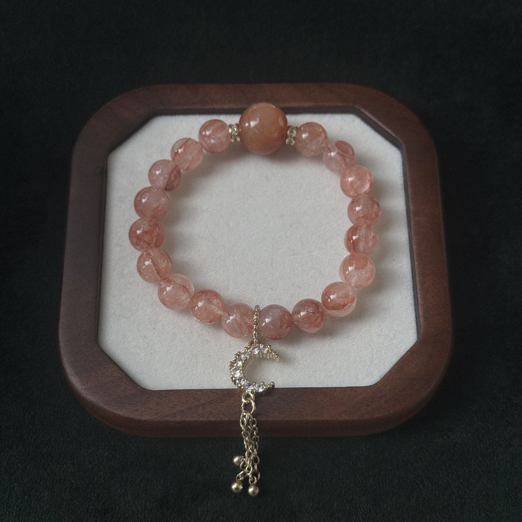 Blessed Red Jiao Hua Bracelet | Moon & Tassel Wealth Amulet