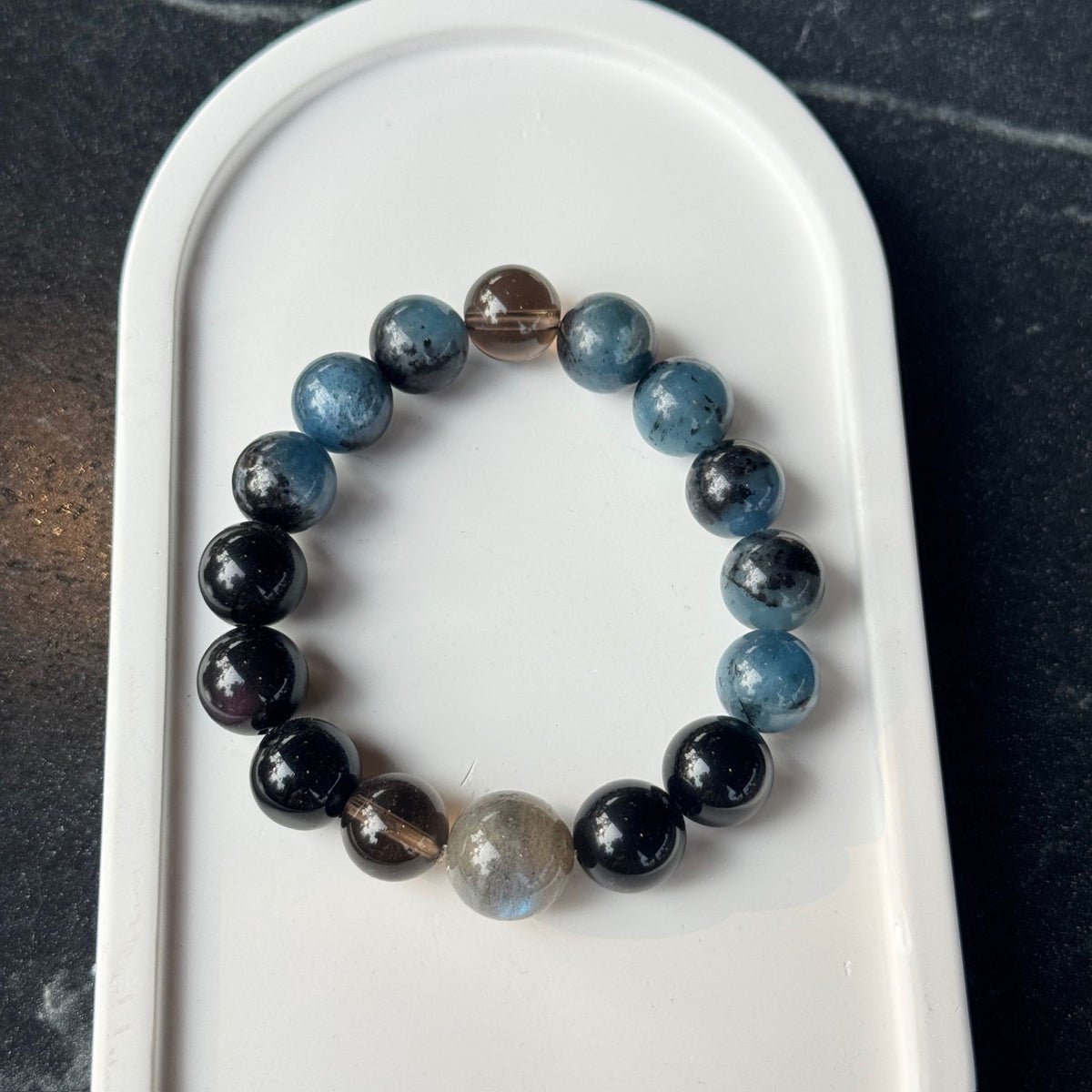 Blessed Shadow Protection Bracelet | Labradorite & Kyanite Grounding Amulet